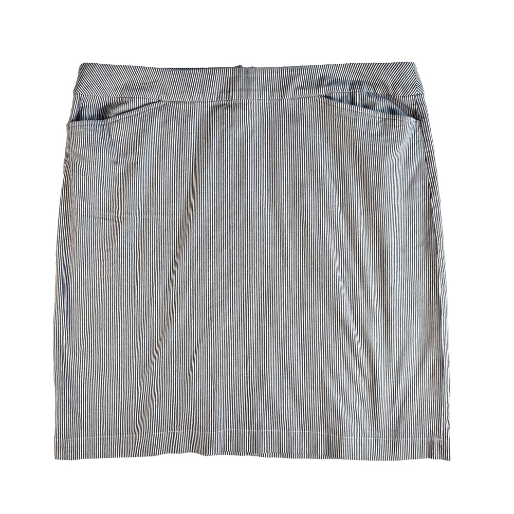 Talbots Pinstripe Skirt Women 18W Blue Excellent Knee Length Pockets